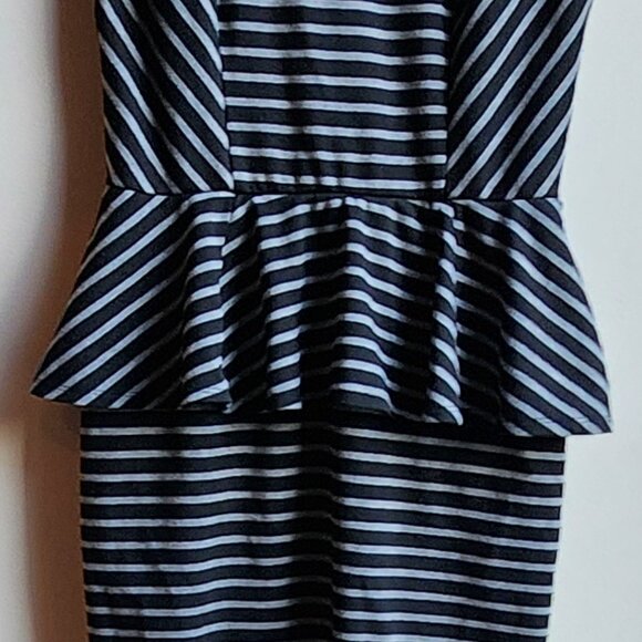 Mossimo Supply Co. Black/Gray Striped Ruffled Jersey Dress Size 8 - Picture 9 of 15